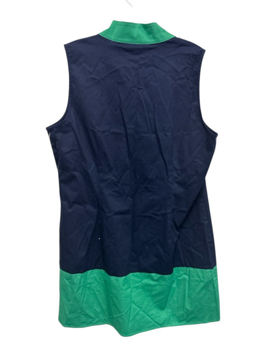 Sail To Sable Size XL Green & Navy Cotton Blend Sleeveless Color Block Dress Green & Navy / XL
