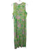 Lilly Pulitzer Size Medium Green, Pink, White Cotton Sleeveless Floral Dress Green, Pink, White / Medium