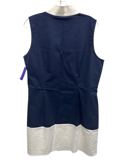 Sail To Sable Size XL Navy Blue & White Cotton Blend Sleeveless V Neck Dress Navy Blue & White / XL