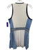 Greyson Size Large Blue & White Polyester Blend Sleeveless Striped Pleated Dress Blue & White / Large