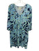 Lilly Pulitzer Size Medium Blue, Green, Yellow Cotton Long Sleeve seaweed Dress Blue, Green, Yellow / Medium