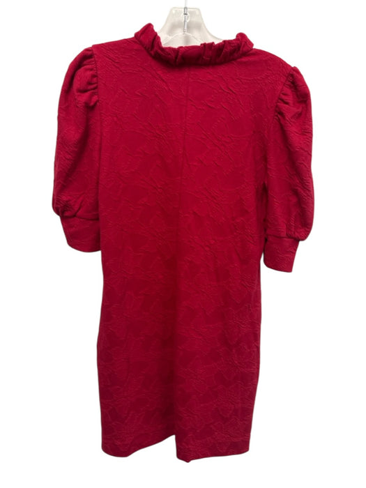 Lilly Pulitzer Size Large Red Cotton Blend Half Sleeve Jacquard Floral Dress Red / Large