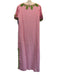 Lilly Pulitzer Size 8 Pink & Green Cotton Short Sleeve Embellished V Neck Dress Pink & Green / 8