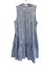 Lilly Pulitzer Size Large Blue & White Cotton Blend Sleeveless Half Button Dress Blue & White / Large