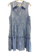 Lilly Pulitzer Size Large Blue & White Cotton Blend Sleeveless Half Button Dress Blue & White / Large