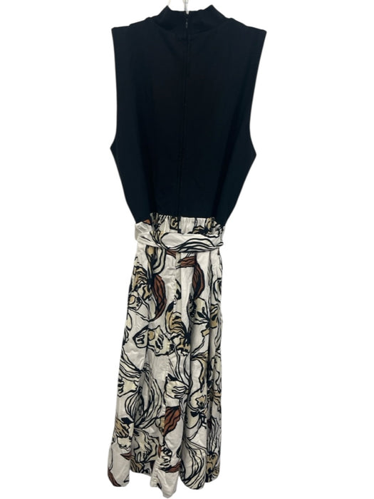 Lilly Pulitzer Size 8 Black, White, Beige Rayon Blend Sleeveless Floral Dress Black, White, Beige / 8