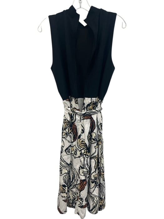 Lilly Pulitzer Size 8 Black, White, Beige Rayon Blend Sleeveless Floral Dress Black, White, Beige / 8