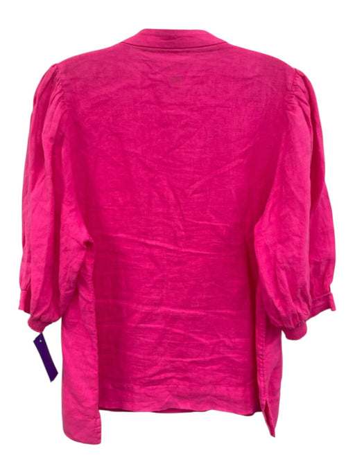 Lilly Pulitzer Size 12 Hot pink Linen Half Sleeve Shirred Top Hot pink / 12