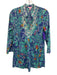 Lilly Pulitzer Size XS Blue, Green, Pink Cotton Long Sleeve Abstract Floral Top Blue, Green, Pink / XS