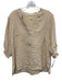 Lilly Pulitzer Size 12 Beige Linen Half Sleeve Shirred Top Beige / 12