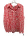 Lilly Pulitzer Size XL Red & White Cotton Blend Long Sleeve V Neck Collar Top Red & White / XL