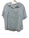 Lilly Pulitzer Size XL Light Blue Linen Short Sleeve Button Front Collar Top Light Blue / XL