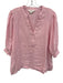 Lilly Pulitzer Size 12 Pink Linen Half Sleeve Shirred Top Pink / 12