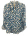 Lilly Pulitzer Size XL Blue & White Linen Long Sleeve Seashell Print Collar Top Blue & White / XL