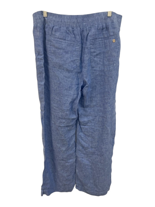 Lilly Pulitzer Size Large Blue Linen Elastic Waist Palazzo Pants Blue / Large