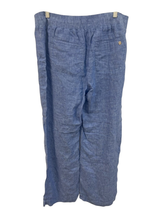 Lilly Pulitzer Size Large Blue Linen Elastic Waist Palazzo Pants Blue / Large