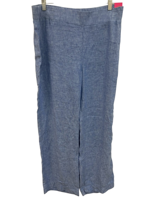 Lilly Pulitzer Size Large Blue Linen Elastic Waist Palazzo Pants Blue / Large