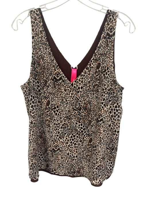 Lilly Pulitzer Size Large Cream, Black, Brown Polyester Sleeveless Tank Top Cream, Black, Brown / Large
