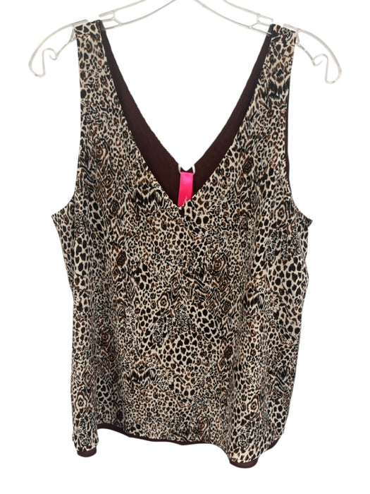 Lilly Pulitzer Size Large Cream, Black, Brown Polyester Sleeveless Tank Top Cream, Black, Brown / Large