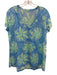 Lilly Pulitzer Size Large Blue, Green, Yellow Cotton Short Sleeve Floral Top Blue, Green, Yellow / Large