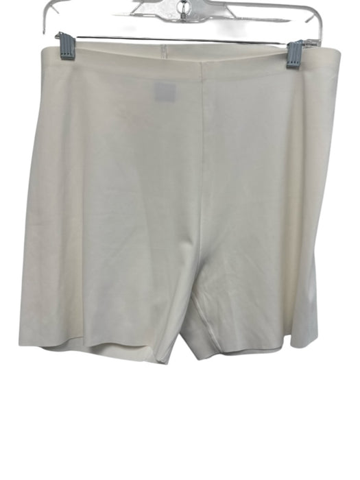 Greyson Size XL Cream White Nylon Blend Elastic Waist Pockets Mesh Biker Shorts Cream White / XL