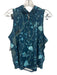 Greyson Size Large Blue, White, Teal Nylon Blend Elastic Waist Floral Skirt Set Blue, White, Teal / Large