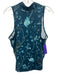 Greyson Size Large Blue, White, Teal Nylon Blend Elastic Waist Floral Skirt Set Blue, White, Teal / Large