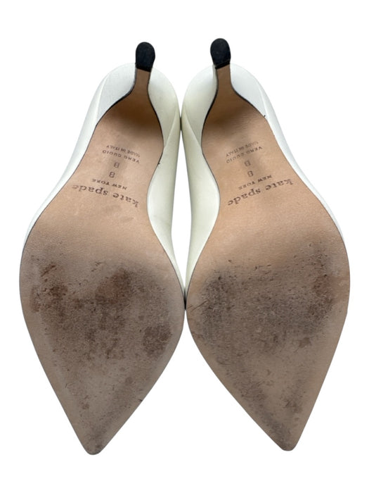 Kate Spade Shoe Size 8 Black & White Leather Pointed Toe Bow Detail Patent Pumps Black & White / 8
