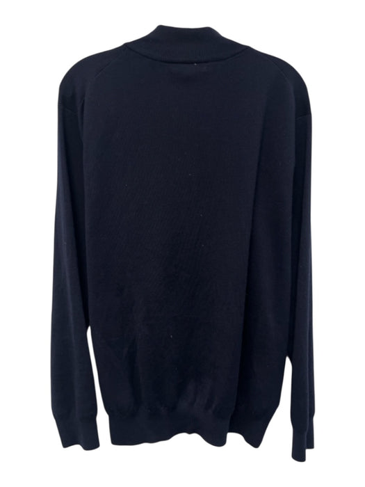 Peter Millar Size XL Navy Blue Cashmere Blend Solid Quarter Zip Men's Sweater Navy Blue / XL
