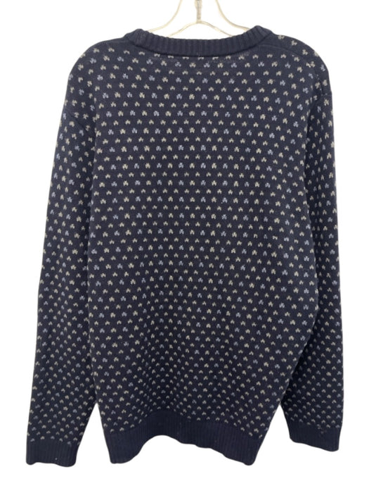Peter Millar Size XL Navy Blue & Multi Merino Wool All Over Print Men's Sweater Navy Blue & Multi / XL