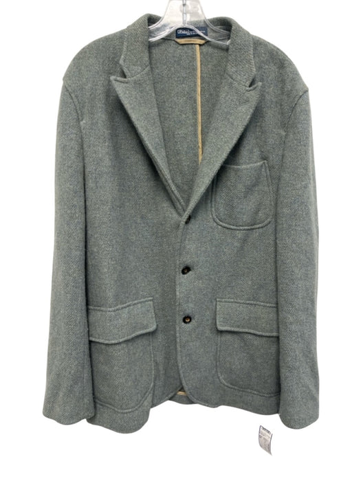 Polo Blue & Green Wool 3 button Men's Blazer Blue & Green / 42R