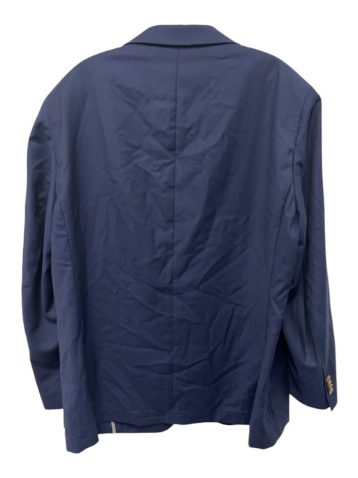 Peter Millar Navy Blue Wool Solid 2 Button Men's Blazer Navy Blue / XL