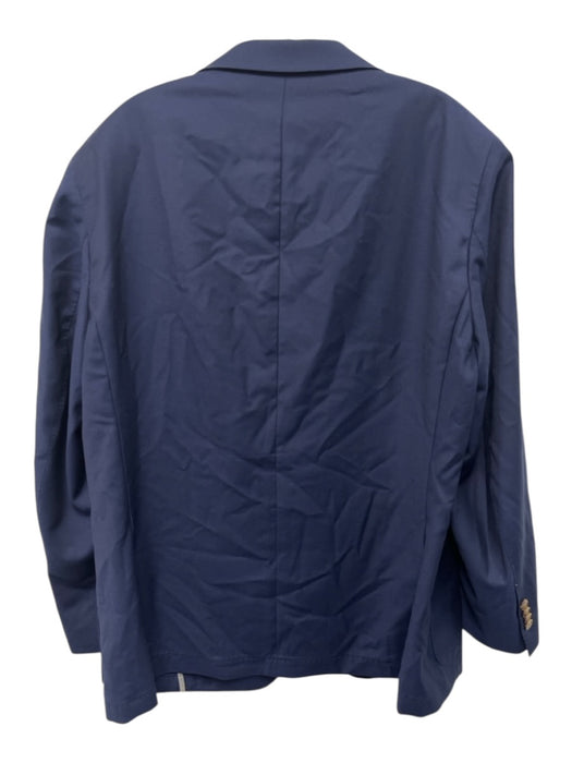 Peter Millar Navy Blue Wool Solid 2 Button Men's Blazer Navy Blue / XL