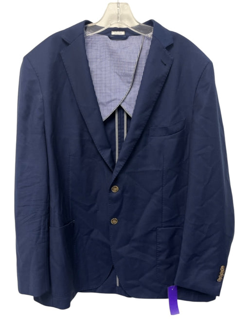 Peter Millar Navy Blue Wool Solid 2 Button Men's Blazer Navy Blue / XL