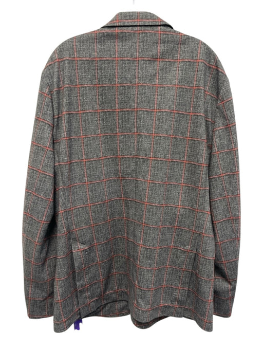 Johnnie O Gray & Red Polyester Plaid 2 Button Men's Blazer Gray & Red / 46R