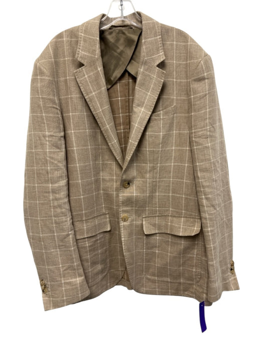 Johnnie O Gray & Red Polyester Plaid 2 Button Men's Blazer Gray & Red / 46R