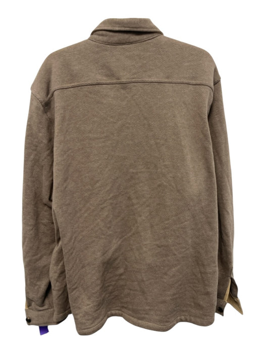 Faherty Size XL Brown Cotton Solid Button Down Men's Long Sleeve Shirt Brown / XL