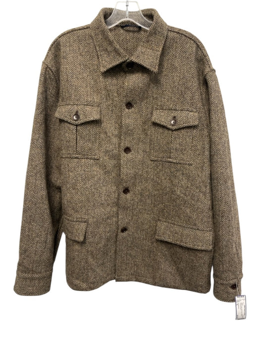 Sid Mashburn Size XL Brown & Multi Wool Plaid Buttons Men's Jacket Brown & Multi / XL