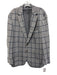 Peter Millar Gray & Blue Cotton Blend Grid 2 Button Men's Blazer Gray & Blue / XL
