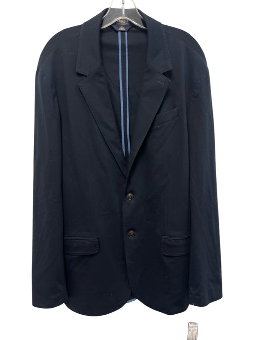 Faherty Navy Blue Cotton Solid 2 Button Men's Blazer Navy Blue / 46