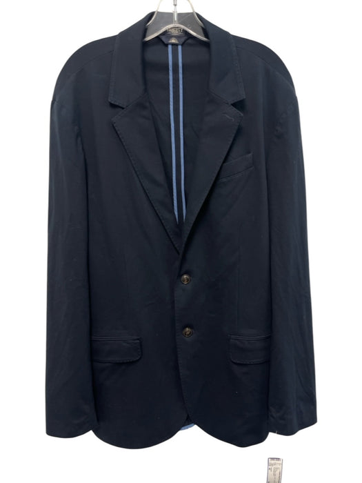 Faherty Navy Blue Cotton Solid 2 Button Men's Blazer Navy Blue / 46