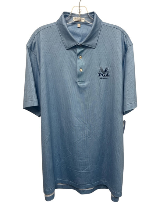 Peter Millar Size L Blue Synthetic Glasses Polo Athleisure Men's Short Sleeve Blue / L