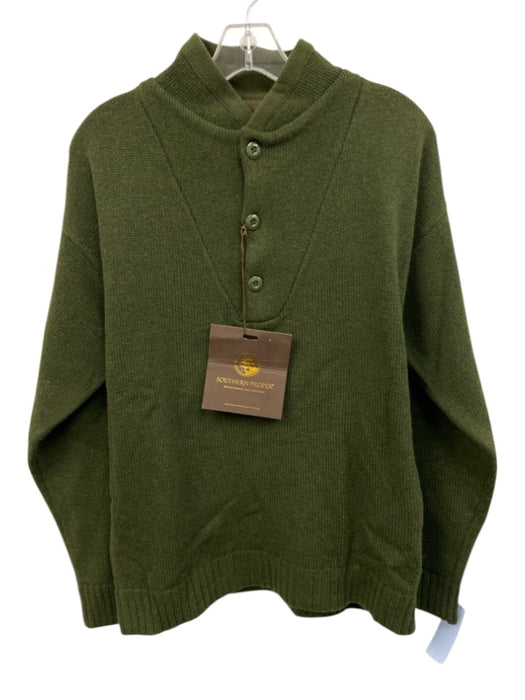 Southern Proper NWT Size L Green Wool Solid Quarter Button Men's Sweater Green / L