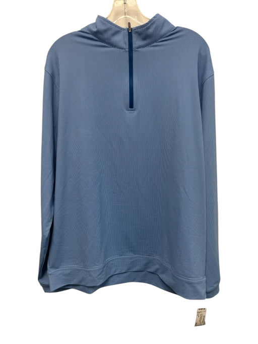 Peter Millar Size XL Blue Synthetic Micro Quarter Zip Men's Long Sleeve Shirt Blue / XL