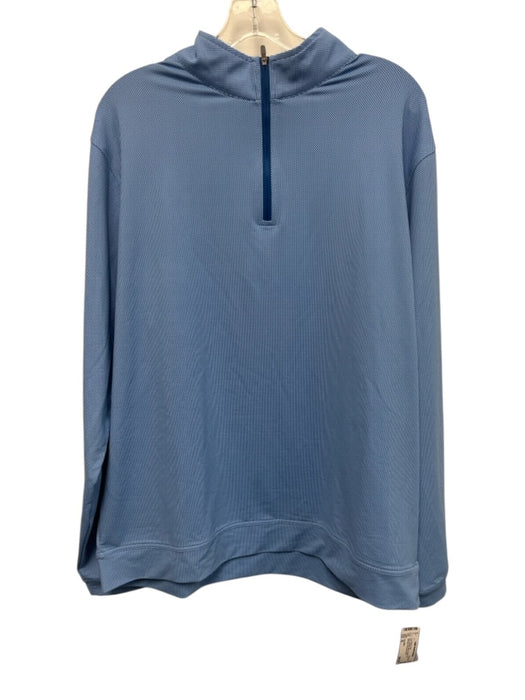 Peter Millar Size XL Blue Synthetic Micro Quarter Zip Men's Long Sleeve Shirt Blue / XL