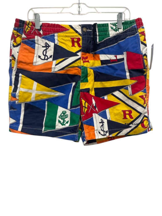 Polo Size L Multi Cotton Flags Waist Band Men's Shorts Multi / L