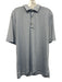 Johnnie O Size L Blue & White Synthetic Striped Polo Athleisure Short Sleeve Blue & White / L