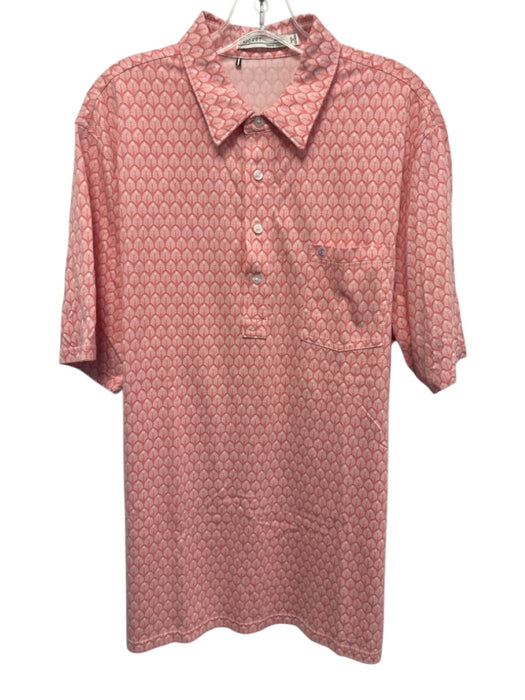 Criquet Size XL Red & White Synthetic Floral Polo Men's Short Sleeve Red & White / XL