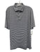 Peter Millar Size L Black & White Synthetic Striped Polo Athleisure Short Sleeve Black & White / L