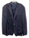 Peter Millar Navy Blue Wool Blend Plaid Patch Pocket 2 Button Men's Blazer Navy Blue / 46R